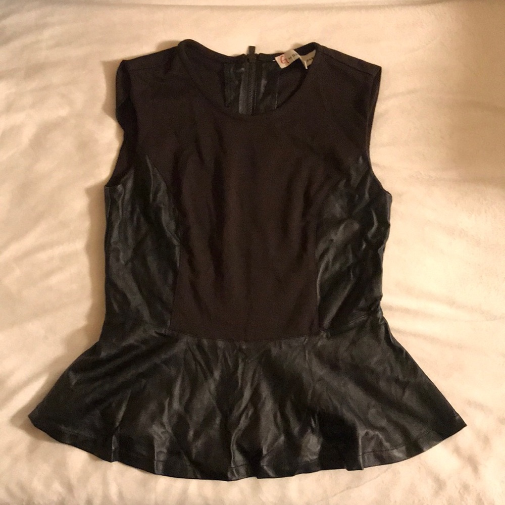 Faux Leather Top